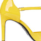 Calvin Klein Roya Couro Envernizado Salto Social Feminino Amarelo Tamanho 6 M