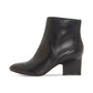 Botas femininas Enzo Angiolini Cadyn Leather com bico amendoado e cano curto, tamanho 5,5, pretas