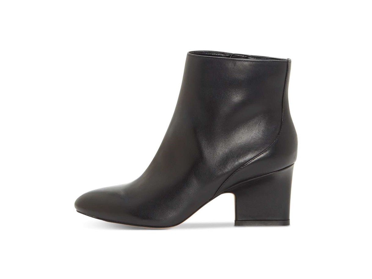 Botas femininas Enzo Angiolini Cadyn Leather com bico amendoado e cano curto, tamanho 5,5, pretas