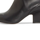 Botas femininas Enzo Angiolini Cadyn Leather com bico amendoado e cano curto, tamanho 5,5, pretas