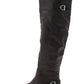 Botas de montaria femininas American Rag Adarra Wide Calf, pretas, tamanho 6