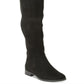 Botas femininas XoXo Tristen de camurça, bico amendoado, cano alto, pretas, tamanho 7,5