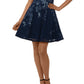 Vestido de festa curto e evasê feminino Xscape, sem mangas, azul, tamanho 8