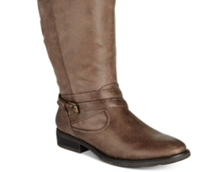 Botas de montaria altas Baretraps Alysha de couro sintético femininas, tamanho 9,5, marrom