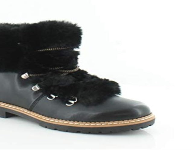 Botas de inverno femininas INC International Concepts Pravale com cadarço e pele sintética, pretas, tamanho 5 M