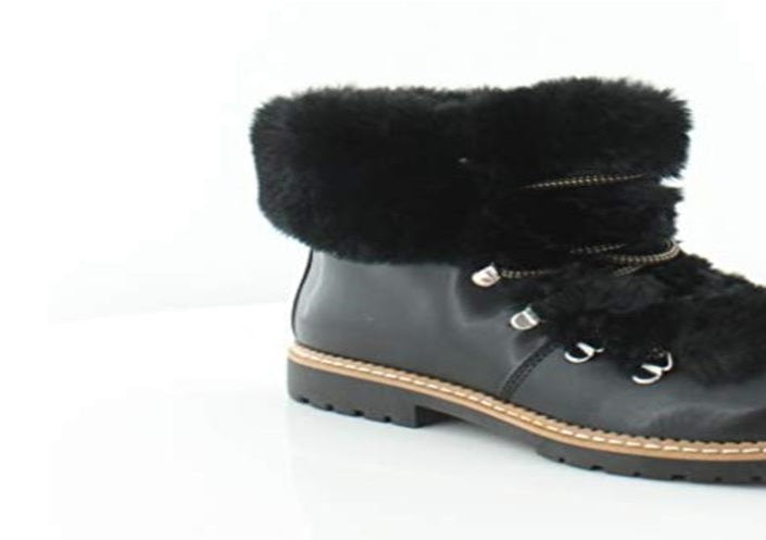 Botas de inverno femininas INC International Concepts Pravale com cadarço e pele sintética, pretas, tamanho 5 M
