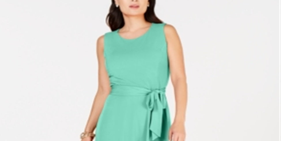 Vestido midi feminino Charter Club com amarração na cintura, verde, tamanho GG