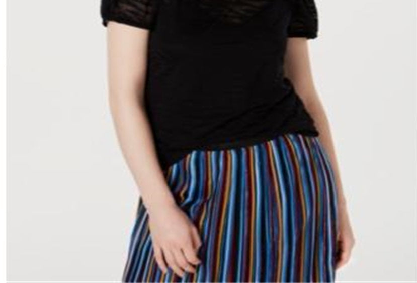 Blusa feminina com estampa de zebra e estampa de zebra da INC International Concepts, preta, tamanho pequeno médio