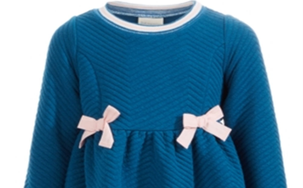 Vestido acolchoado para bebê menina First Impressions, azul, tamanho 6 a 9 meses