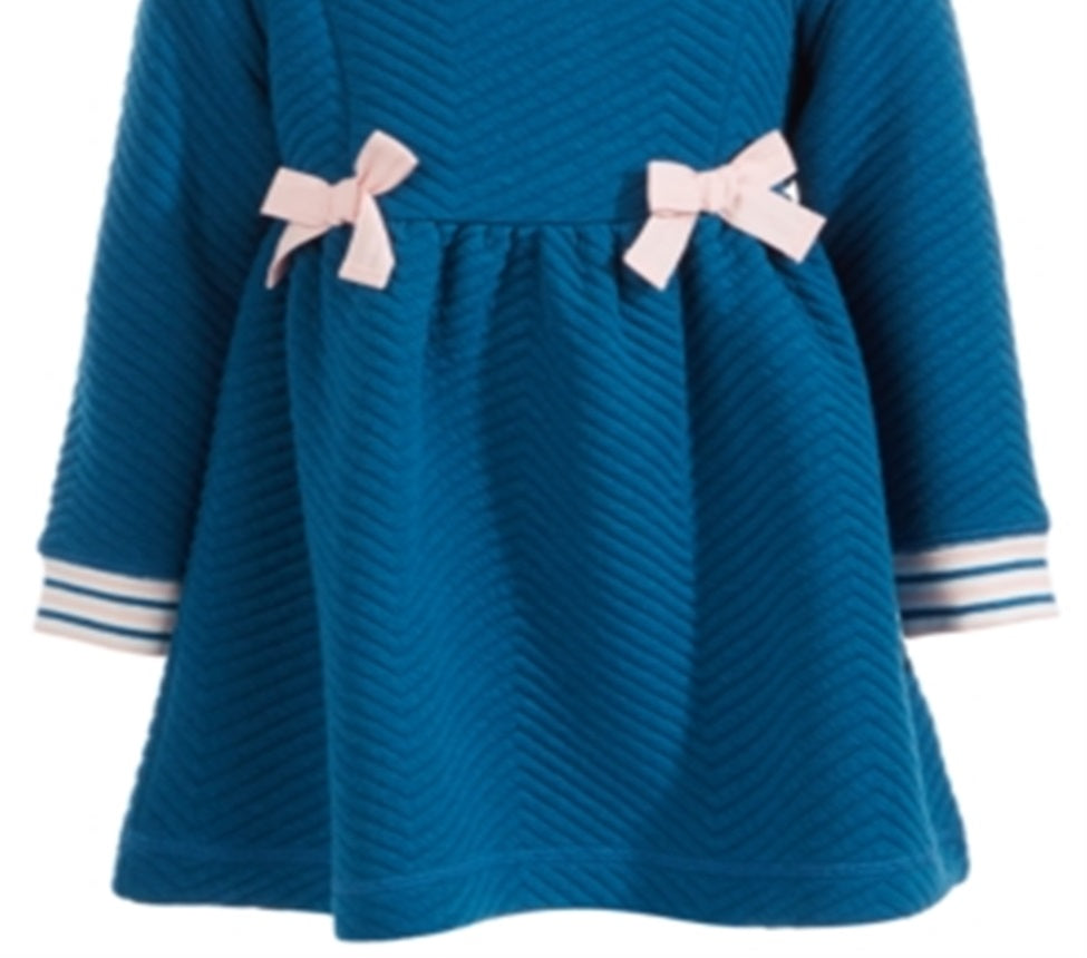 Vestido acolchoado para bebê menina First Impressions, azul, tamanho 6 a 9 meses