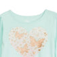 Camiseta infantil Epic Threads com estampa de borboletas e coração para meninas, azul, tamanho 5