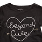 Primeiras impressões - Blusa infantil de algodão Beyond Cute para meninas, preta, tamanho 4T