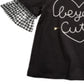 Primeiras impressões - Blusa infantil de algodão Beyond Cute para meninas, preta, tamanho 4T