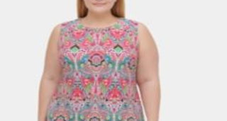 Vestido Aline estampado plus size feminino Tommy Hilfiger vermelho tamanho 18W