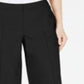 Calça de linho feminina Alfani, perna larga, preta, tamanho 0, pequena