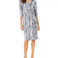 Vestido-camisa feminino NY Collection com estampa animal, branco, tamanho pequeno GG