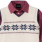 TFW Conjunto infantil masculino com 3 peças, camisa xadrez e calça, suéter branco, tamanho 4T