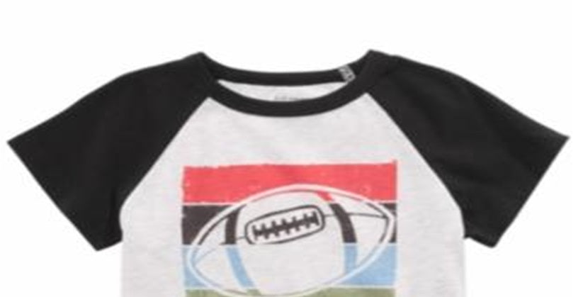 Camiseta estampada de futebol para meninos First Impressions, cinza, tamanho 12 meses