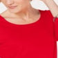 Blusa feminina Karen Scott de algodão com manga 3/4, vermelha, tamanho pequeno