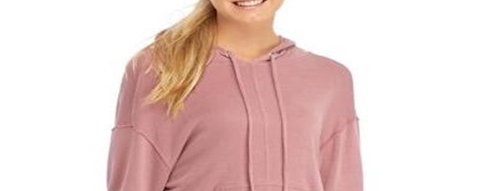 Moletom com capuz feminino Free People Dried Rose Back In It, rosa, tamanho médio