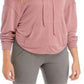 Moletom com capuz feminino Free People Dried Rose Back In It, rosa, tamanho médio