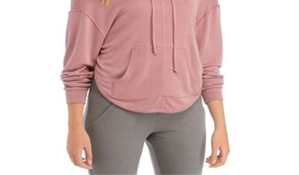 Moletom com capuz feminino Free People Dried Rose Back In It, rosa, tamanho médio