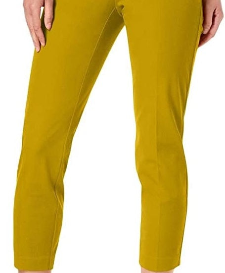 Calça skinny feminina Alfani Hollywood Waist, amarela, tamanho 4, pequena