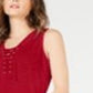 INC International Concepts Top feminino com cadarço vermelho tamanho pequeno XL
