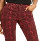 Calça jeans skinny feminina INC International Concepts Essential com estampa de cobra, vermelha, tamanho 2