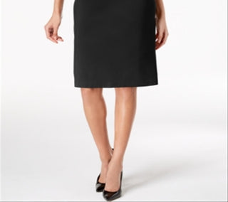 Saia feminina com cintura elástica e rebites JM Collection, preta, tamanho grande