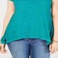 Estilo e CoTop feminino com manga curta e lenço verde claro tamanho grande