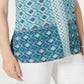 Estilo e CoTop feminino com estampa de borlas e gravata, azul, tamanho grande