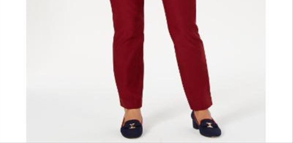 Calça feminina Charter Club Cambridge Skinny Tummy Control, vermelha, tamanho 8