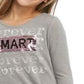 Beautees Big Girl's Forever Smart &amp; Kind Flip Top de lantejoulas cinza tamanho médio