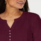 Karen Scott Top Henley Feminino Renda Frontal Vermelho Tamanho X-S