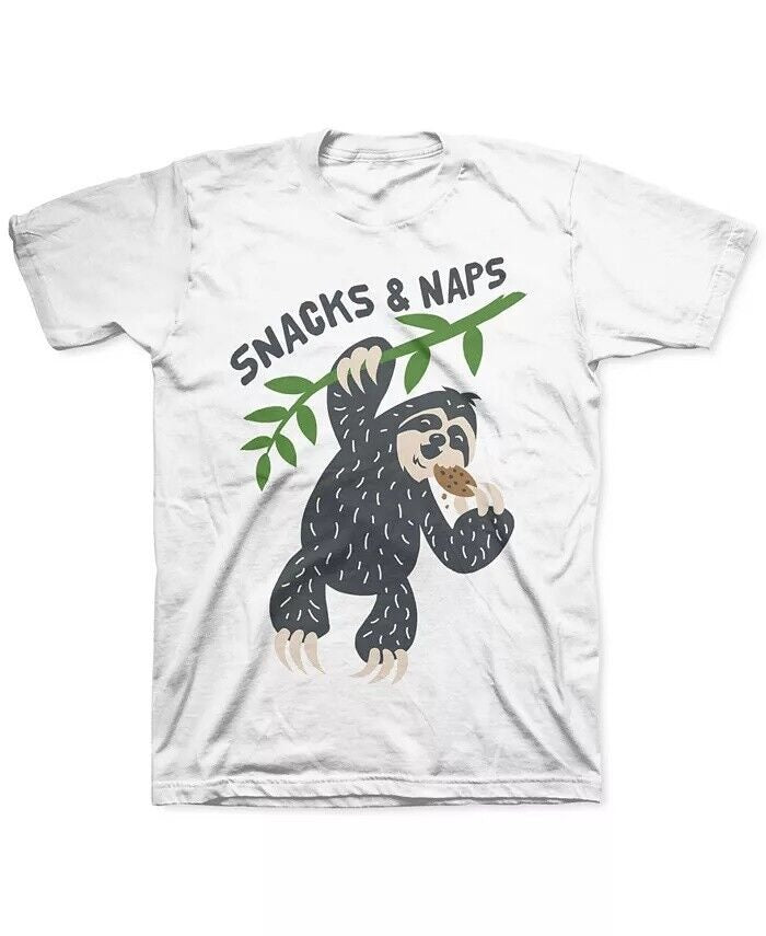 Camiseta Jem Little Boy's Snacks &amp; Naps Branca Tamanho 6