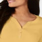 Karen Scott Top Henley de Algodão Feminino Marrom Tamanho XX-G