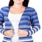 Cardigan Duster Listrado Feminino NY Collection Azul Tamanho - Pequeno XS