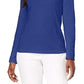 Blusa feminina Karen Scott de algodão com decote redondo, azul, tamanho PSM