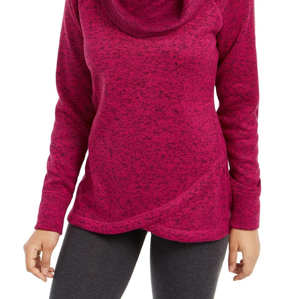 ID Ideology Suéter Feminino de Lã com Gola Redonda Rosa Tamanho Grande