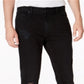Calça jeans masculina American Rag com perna reta e ajuste slim, preta, tamanho 34x30