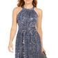 Vestido Halter Brilhante Feminino INC International Concepts Azul Tamanho 12