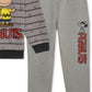 Conjunto de moletom e calça jogger Peanuts Little Boy, 2 peças, cinza, tamanho 7