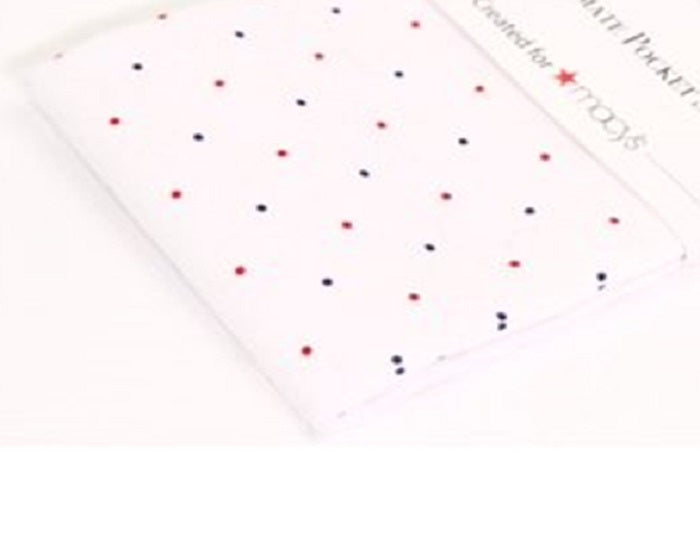 Lenço de bolso masculino One Wellington de bolinhas, tamanho regular, branco