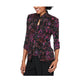 Alex Evenings Blusa de noite feminina com alças finas e decote redondo e estampa floral, preta, tamanho pequeno médio