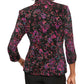 Alex Evenings Blusa de noite feminina com alças finas e decote redondo e estampa floral, preta, tamanho pequeno médio