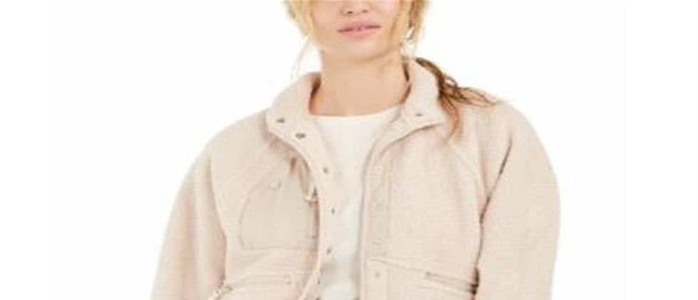 Jaqueta de lã Hit the Slopes feminina Free People, bege fulvo, tamanho grande
