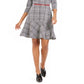 Vestido feminino xadrez justo e evasê NY Collection, preto, tamanho pequeno e pequeno