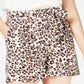 Shorts femininos Bar III com estampa de leopardo, branco, tamanho 4
