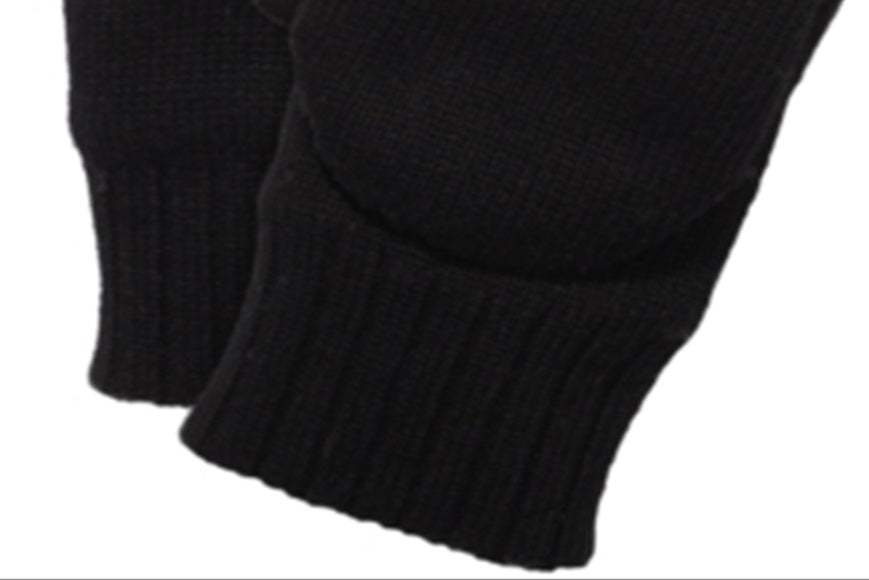 Luva de couro UGG masculina de malha flip, preta, tamanho regular
